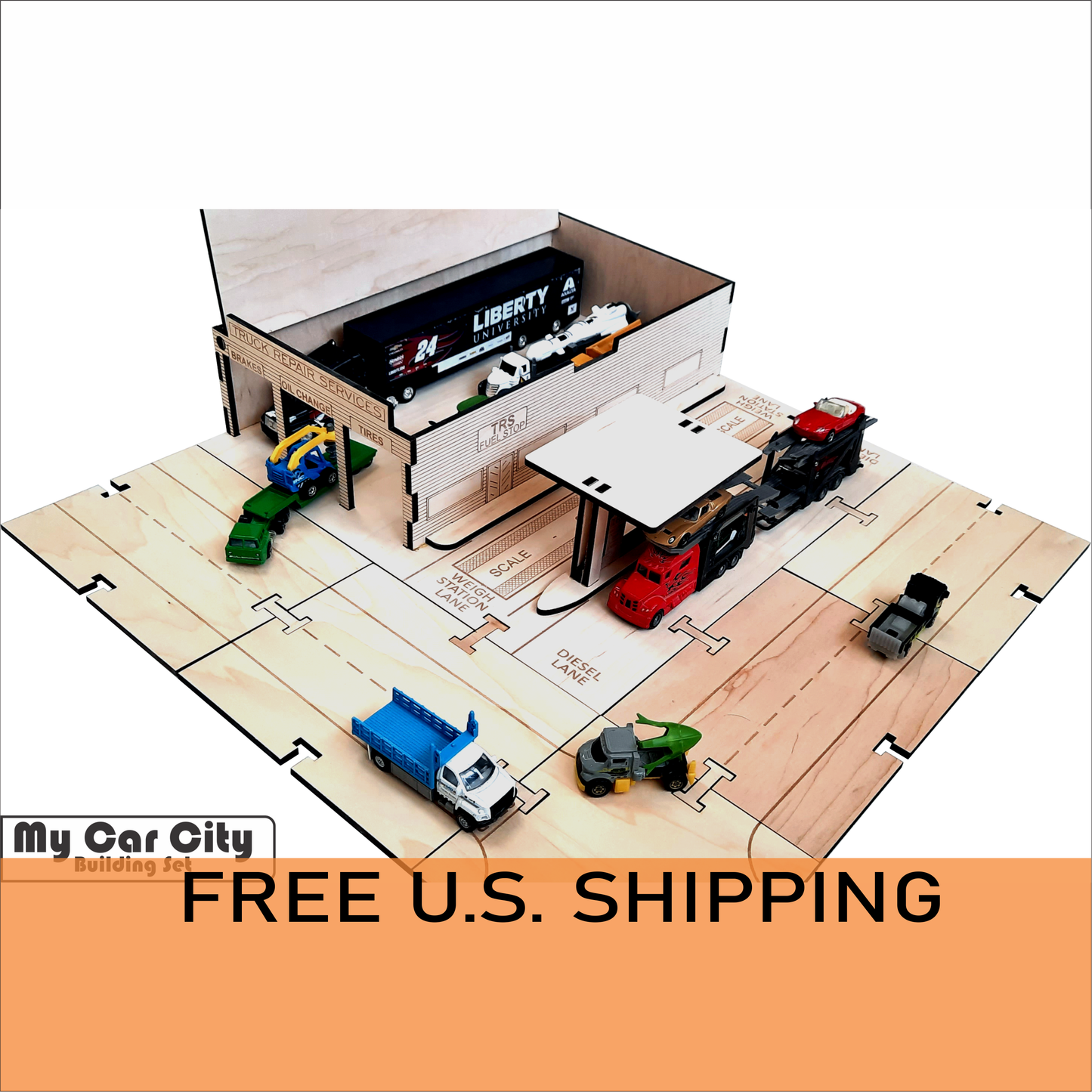 Semi Mechanic Garage Truck Stop Building Kit DIY Matchbox Hot wheels Toy