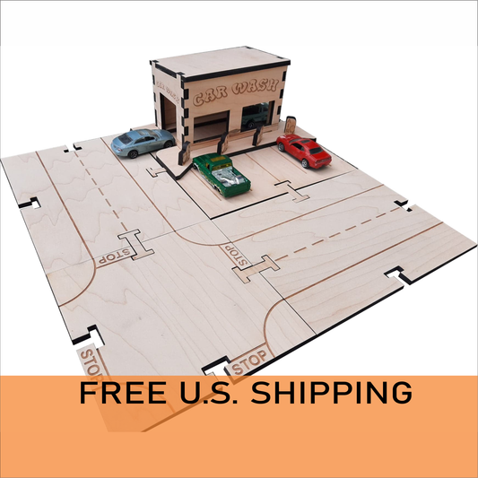 Car Wash Building Kit DIY Matchbox Hotwheels Toy - My Car City Building Sets