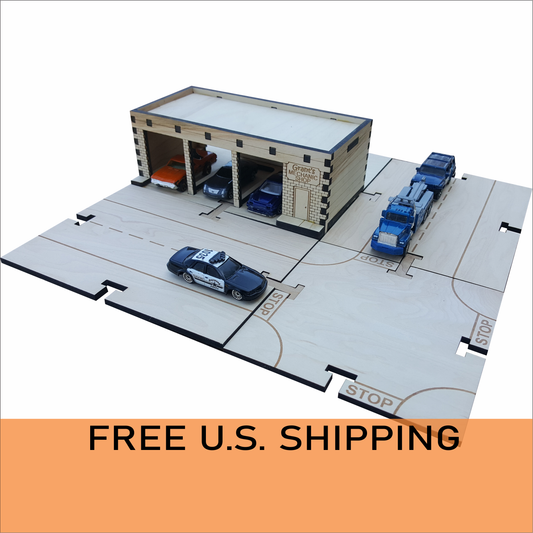 Mechanic Garage Building Kit DIY Matchbox Hotwheels Toy Garage- My Car City Building Sets