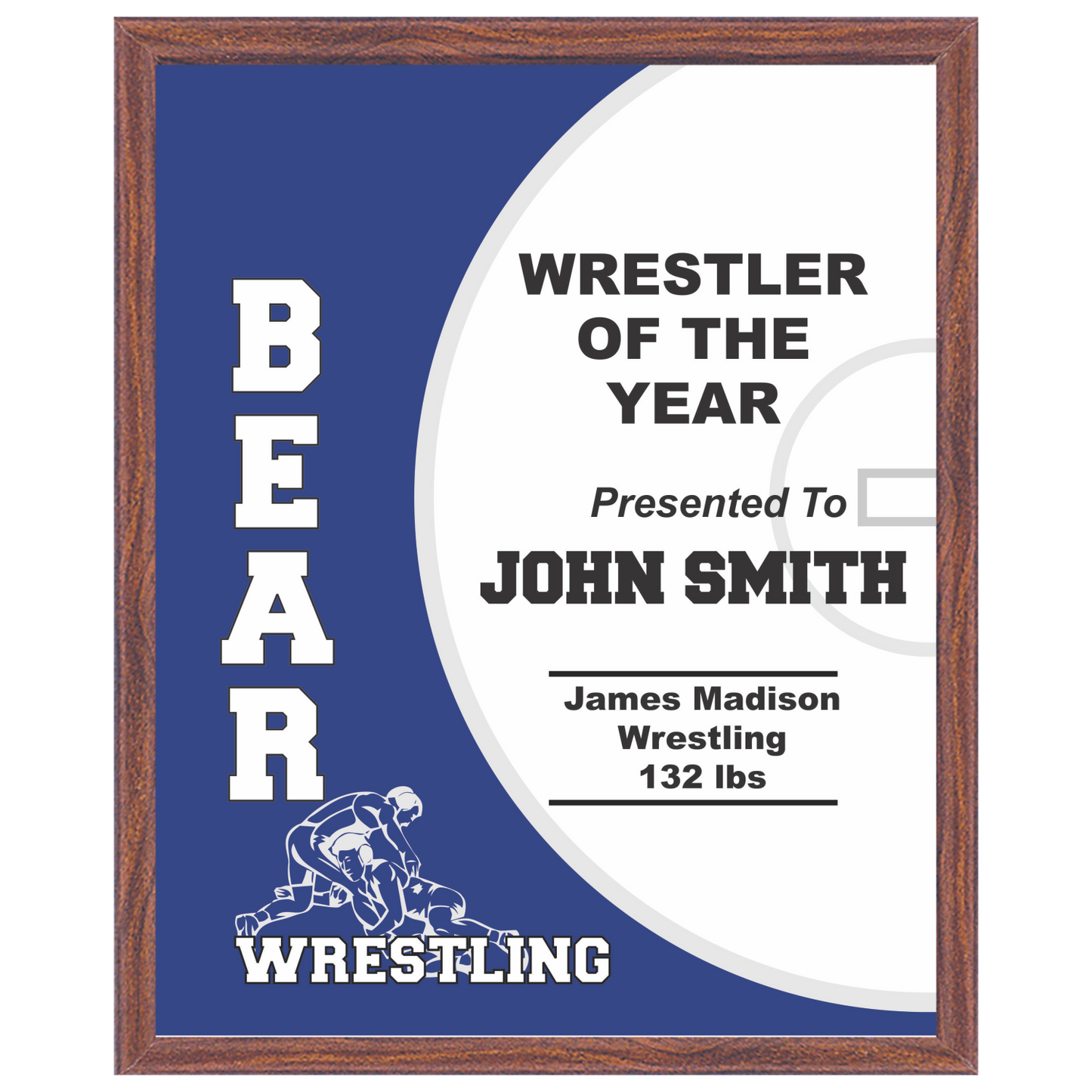 Customizable Wrestling Plaque